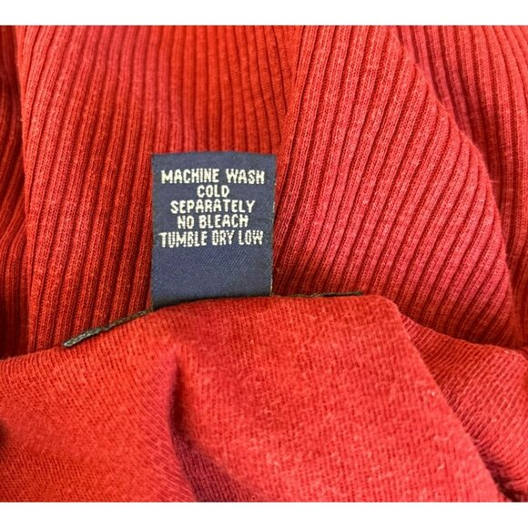 American Eagle Outfitters Red Long Sleeve Ribbed Cotton Shirt Large Y2K - Picture 6 of 6